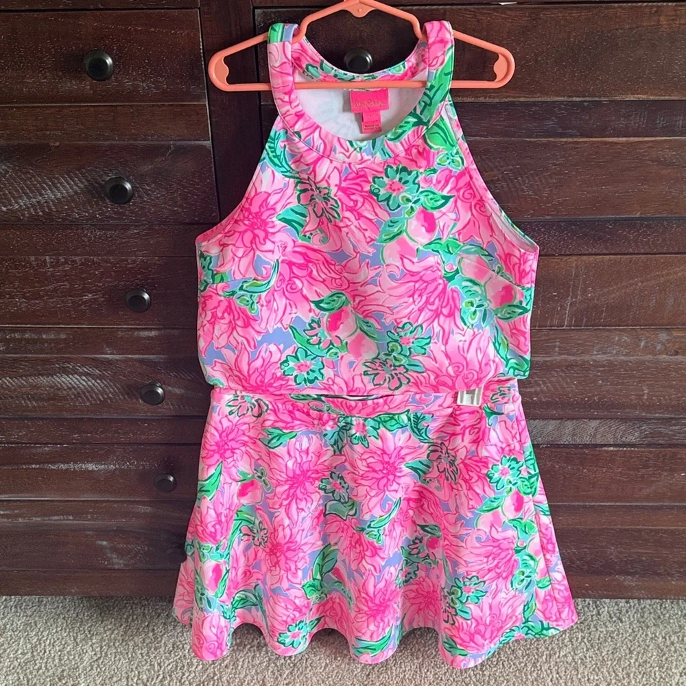 Lilly Pulitzer Pink Floral Kids Skirt Set - Picture 6 of 10